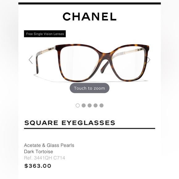 Chanel Eyewear Acetate & Glass Pearls
Dark Tortoise
Ref. 3441QH C714 - Picture 6 of 7